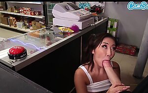 Tiny Asian MILF Cant Handle Huge White Cock and Creampie in Public