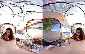 Outdoor camp VR sex with sexy latina