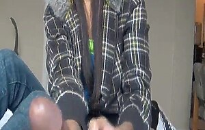 Cute asian teen footjob