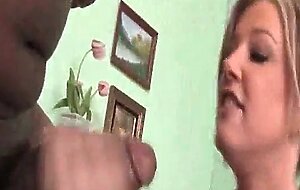 Blonde mom rides giant black fuck tool