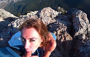 Risky Public fuck on a cliff. Amateur Mia Bandini