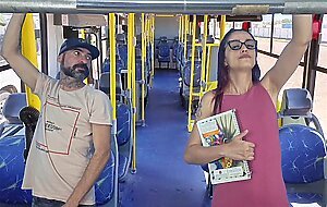 student being by an old man on the bus in public!