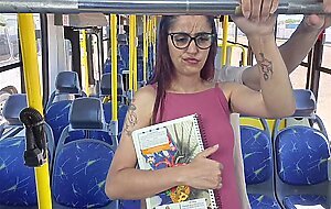 student being by an old man on the bus in public!