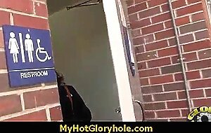 White milf sucking and licking a black cock 9