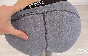 Fit teen in yoga pants anal fingering grinding and cumshot on ass pov carrylight