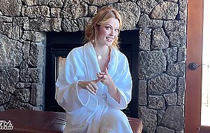 Slutty redhead bridesmaid gets locked out of hotel room before wedding