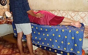 seeing the chance that the wife was , the owner licked the pussy of the maid in the kitchen! in