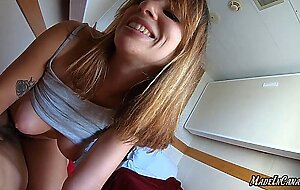 Spanish slutty busty girlfriend gets angry cause her boyfriend masturbates