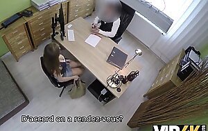 VIP4K. Lassie licks the loan officer's ass to get him to sign her papers