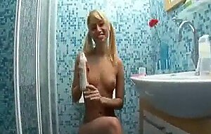 Teen takes her time in the bathroom