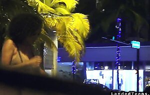 Busty ebony teen hitchhiker fucking outdoors