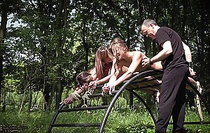 Three teen slaves punishment and humiliated in rough bdsm