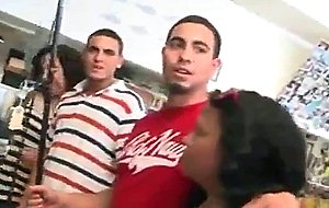 Teens playing sex games for cash in a store