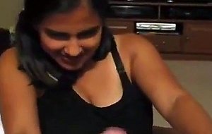 Indian girl gives tease and bj