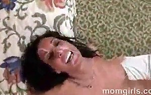 Tanned sweet milf sucking cock and taking it from behind