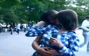 Girls kissing in public edit version