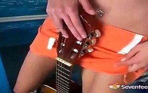 Masturbating guitar girl