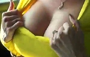 Busty roadhead on the highway