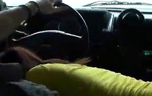 Busty roadhead on the highway