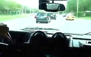 Busty roadhead on the highway