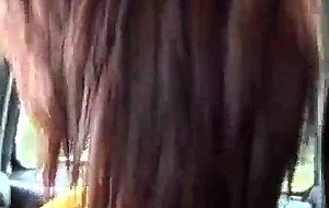 Busty roadhead on the highway