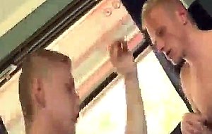 Horny hunk gets fucked intense bareback on a train