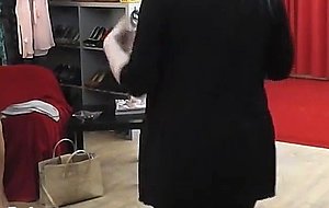 Backstage interview and striptease by busty czech milf