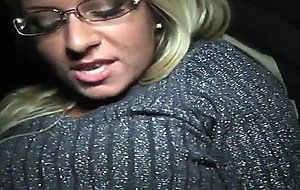 Hot blonde milf gets fucked for cash in a car