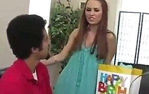 Teen redhead wife gets her pussy pounded by a big cock