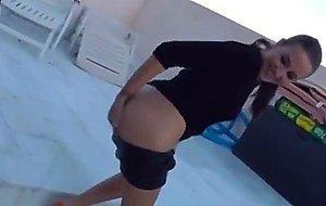 German hotty get a anal fuck on her balcony