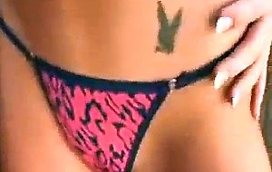 Brunette teases guy with her big tits