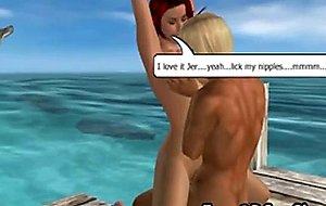 Two honey 3d cartoon babes getting fucked intense