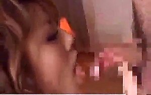 Teen asian chick in sweet lingerie gives a honey bj