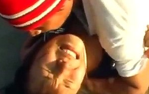 Asian shy schoolgirl pussy banged at the beach