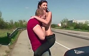 Pick up teen and get threesome in public