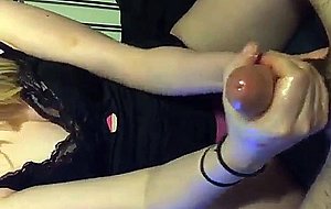 Horny fuckbuddy stroking my dick