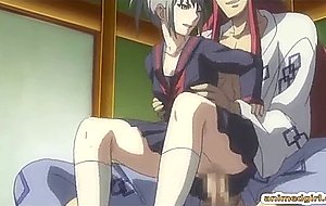 Japanese hentai cutie threesome hard sex