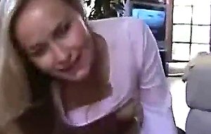 Toying and sucking from naughty talking honey blonde