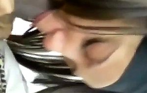 Sloppy latina gags giving a deepthroat