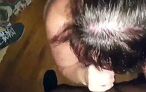 Cheating wife blowing a black shaft