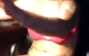Oiled crossdresser jerks off