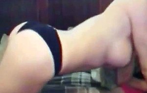 Hot brunette strips and teases