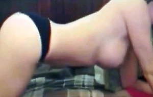 Hot brunette strips and teases