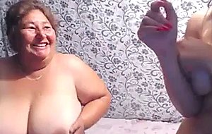 Busty teen  grandma on webcam