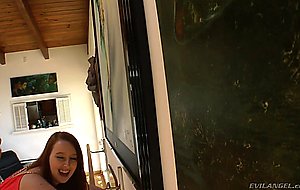 Curvy redhead babe plays with ass loving John Stagliano