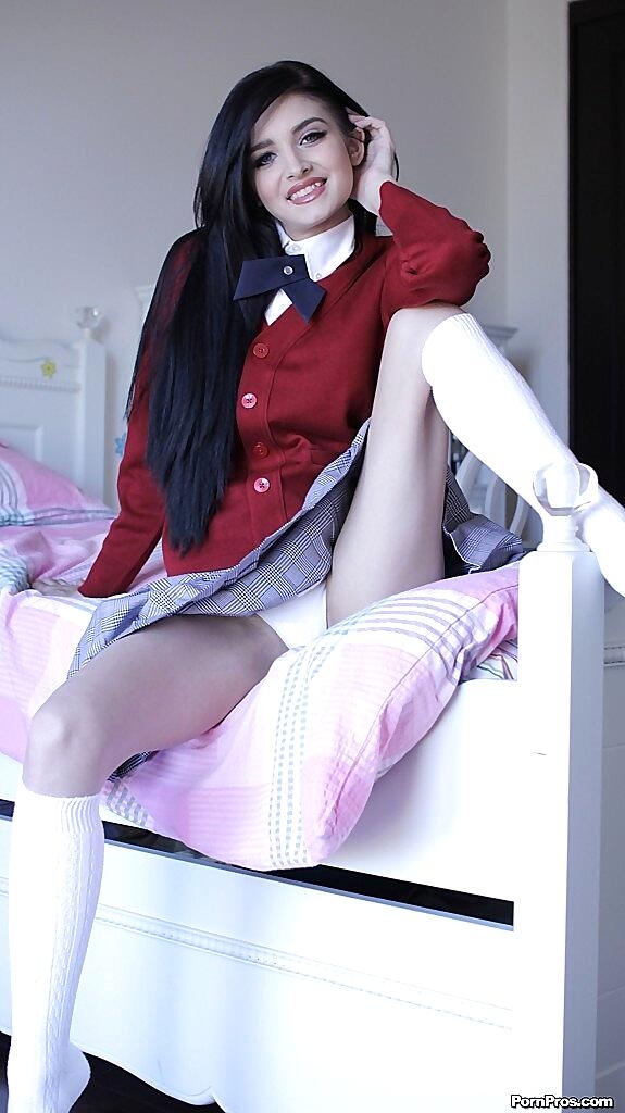 Naughty Teen In School Uniform Zoey Kush Uncovering Her Tiny Tits Babe, Face, Socks, Teen, Uniform