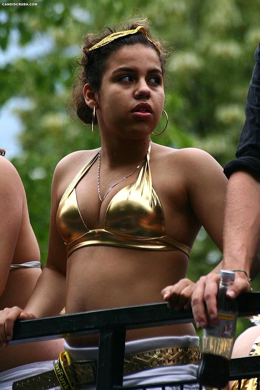 Teen Girl Exposes Her Small Breasts During A Party In Public Bikini, Party, Public, Reality