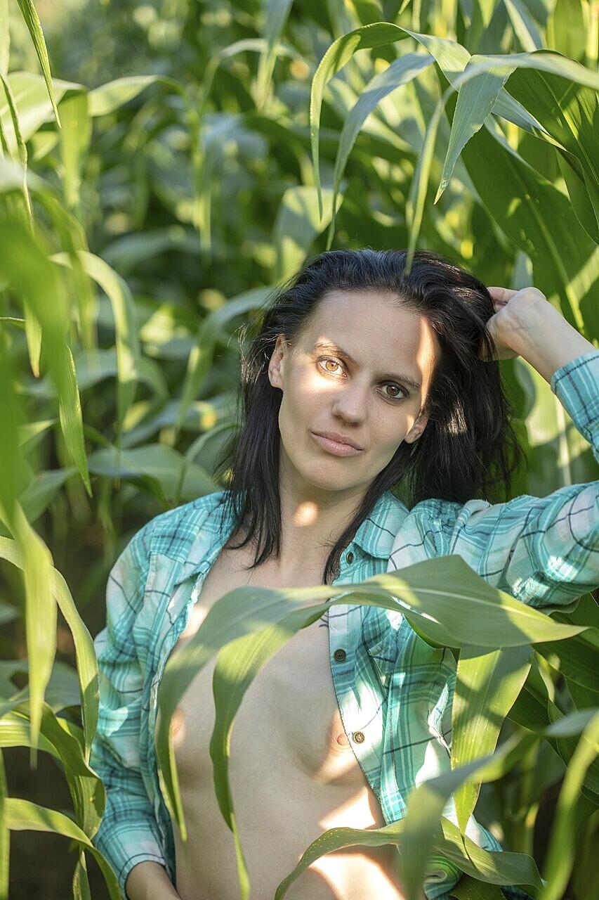 Attractive Brunette Model Brittany Strips In Nature And Shows Her Tiny Tits Babe, Beautiful, Model, Sexy, Solo
