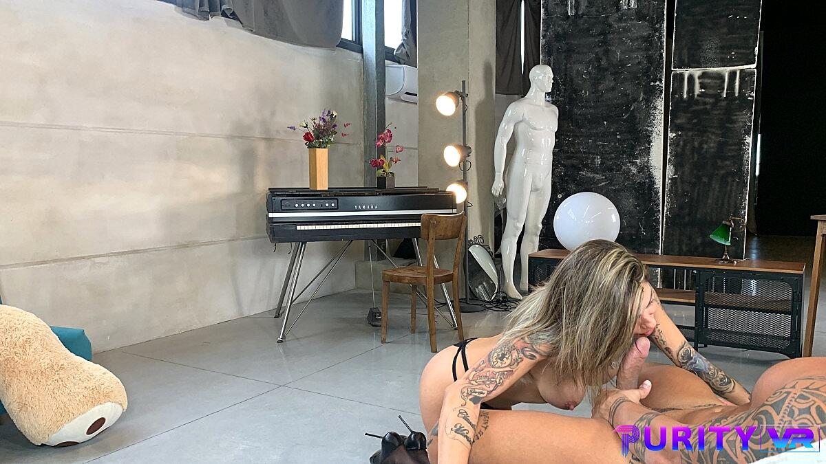 Blonde Milf With Tattoos Has Pussy To Mouth Sex With Her Man Friend Big-Cock, Cumshot, Milf, Tattoo