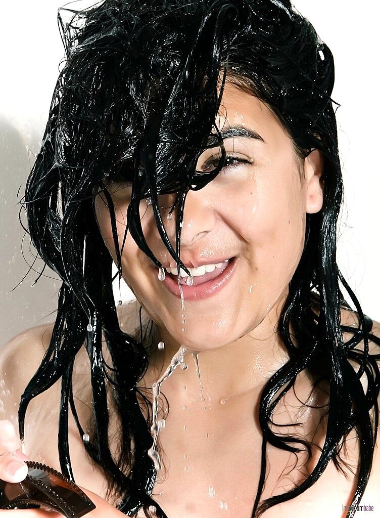Naked And Wet Desi Chick Covers Up Her Boobs While Taking A Shower Brunette, Face, Indian, Shower, Wet